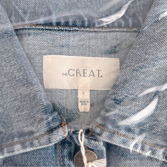 🩷 THE GREAT. - Women's The Blouson Sleeve Chore Jacket. Size: 2. NWT. (1766) - Picture 4 of 7